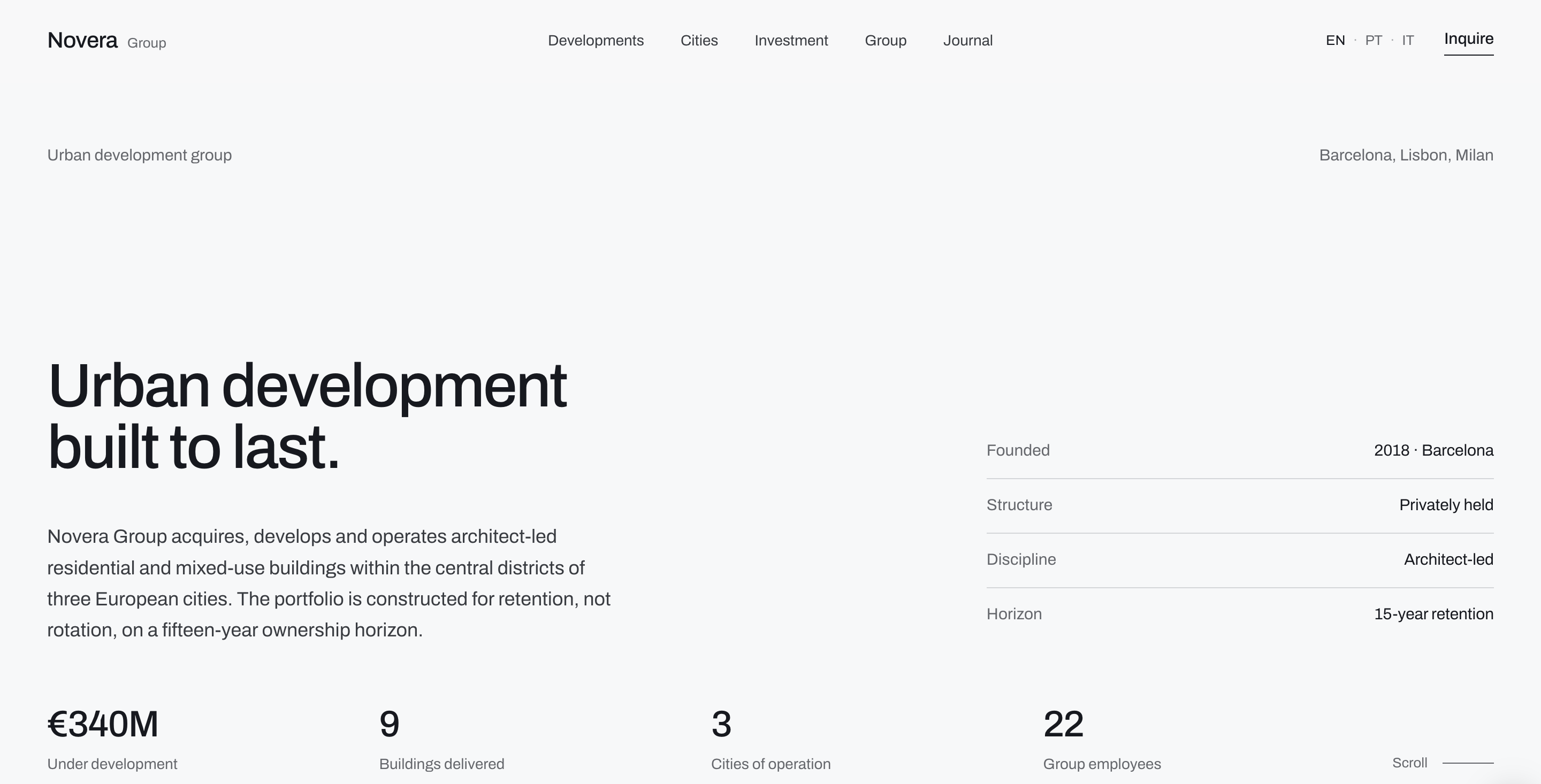 Novera Group, the group digital platform homepage